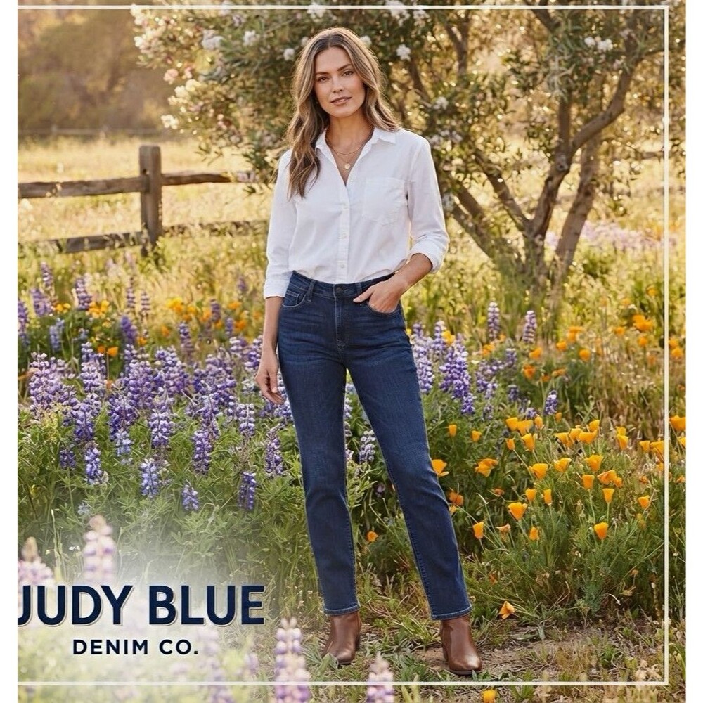 Judy Blue Los Angeles High Rise Straight Leg Dark Wash Jeans Womens 11/30